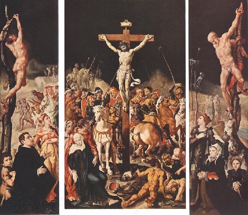 HEEMSKERCK, Maerten van Crucifixion (Triptych) f France oil painting art